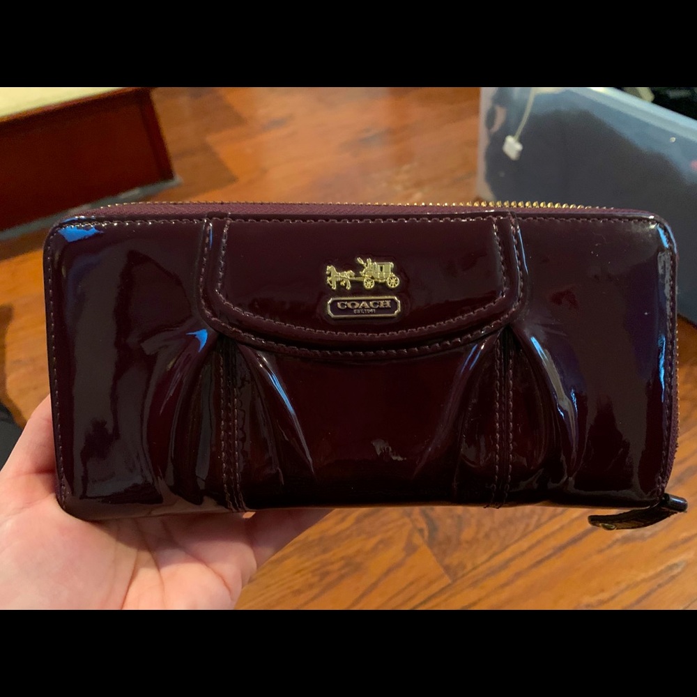 Coach Purple Zip Around Wallet